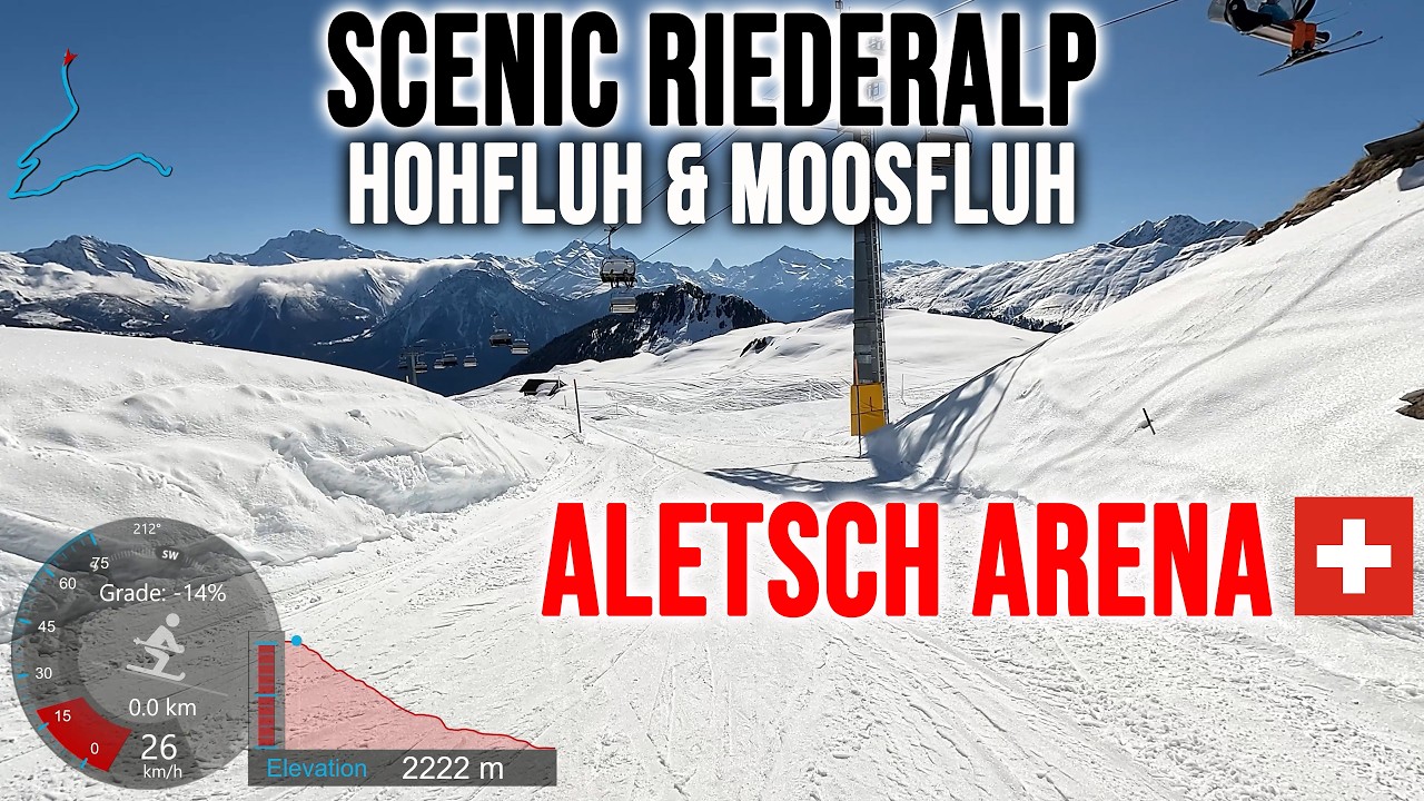 [4K] Skiing Aletsch Arena, Scenic Riederalp - Hohfluh & Moosfluh, Wallis Switzerland, GoPro HERO13