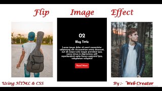 Flip Image Effect Using HTML & CSS | Web Creators