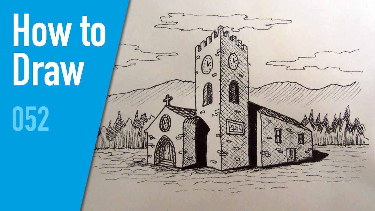 How To Draw A Church, Step by Step, Drawing Guide, by Dawn - DragoArt