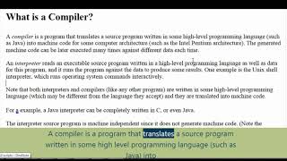 Compiler and Interpreters