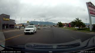 One car turns without yielding and two cross a double yellow line