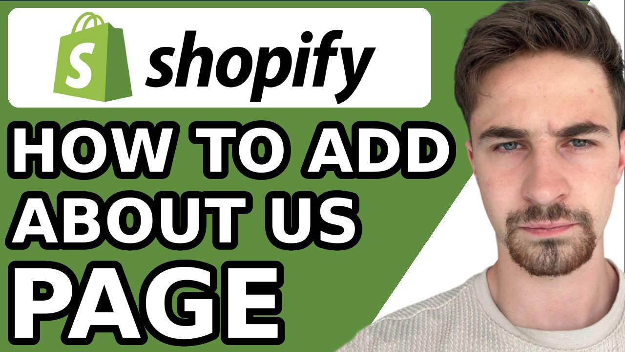 How To Add an About Us Page on Shopify - YouTube