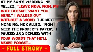 My Son Kicked Me Out of His Wedding — The Next Morning, He Demanded My Property Papers