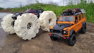 ПсевдоШЕРП против LR Defender ... Шины из ПЕНЫ. OFFroad 4x4 Traxxas Summit screenshot 4