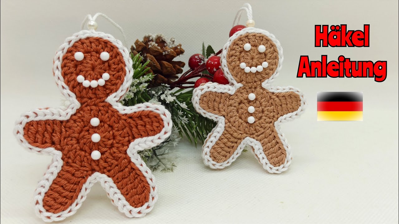 Lebkuchenmann häkeln - Weihnachts Dekoration