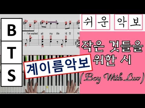 Boy with Luv (작은 것들을 위한 시) (계이름악보+그냥악보 | easy sheet) - BTS