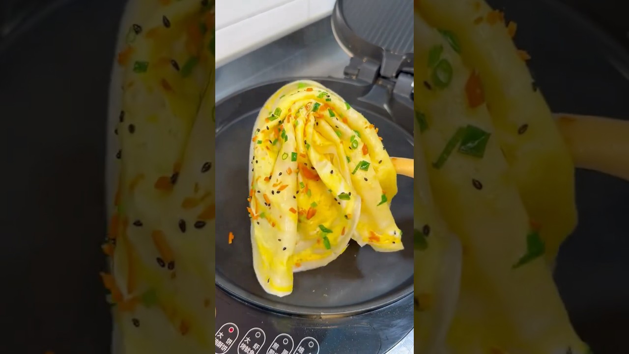 חביתת פנקייק מהירה עם ירוקים וגזר