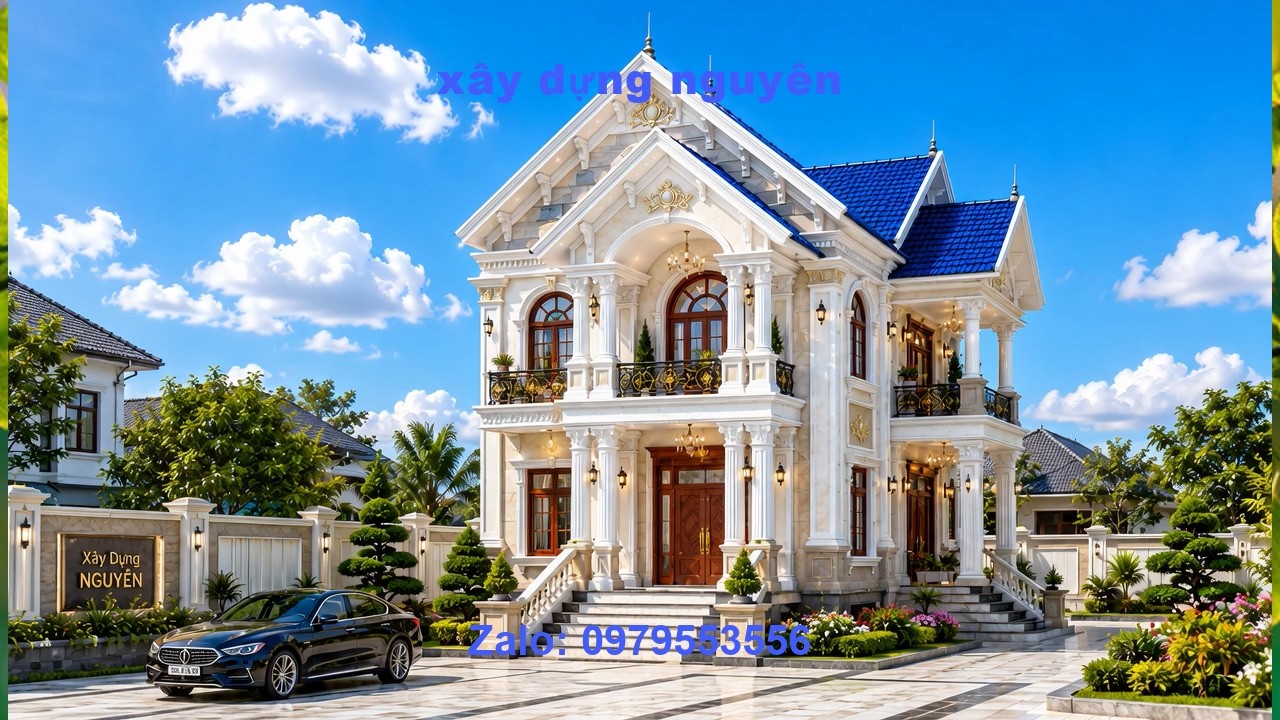 Mẫu Biệt Thự 2 Tầng Mái Thái Diện Tích 8x17m Thiết Kế 4 Phòng Ngủ #nha2tang #maithai