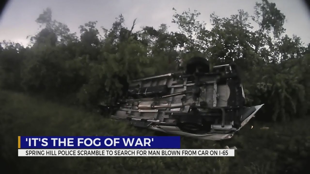 Spring Hill Police search for man after van blown from I-65 - YouTube