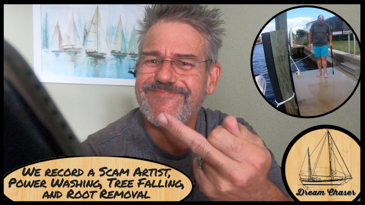 We record a Scam Artist, Power Washing, Tree Falling, and Root Removal Stump Grinding