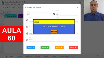 Iniciando Script Botão Editar do Formulário de Cadastro de Clientes - Planilhas Google - Aula 60
