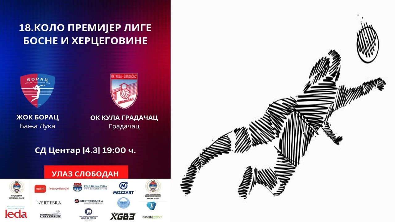 ŽOK Borac vs OK Kula Gradačac Premijer liga BiH 18 kolo sezona 2022/23