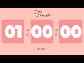 1 Hour Silent Timer With Cute Ending Alarm Pastel Red Timer 