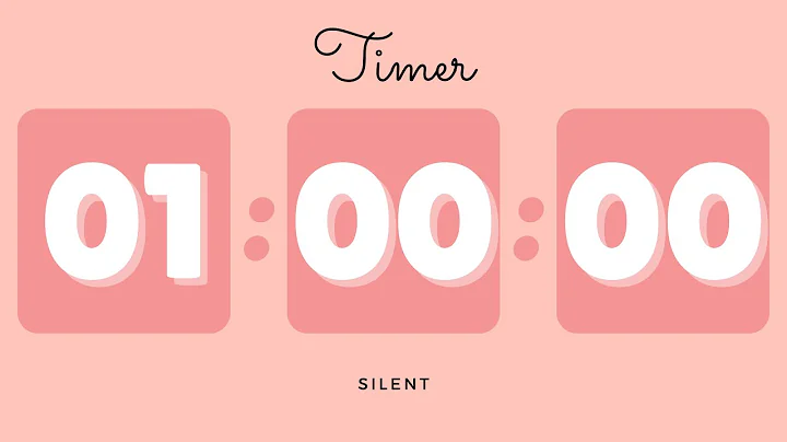 🌺 1 Hour Silent Timer with Cute Ending Alarm | Pastel Red Timer