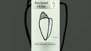 How to draw Seashell🐚 in 6 steps #seashells #drawingtutorial #drawing #funnysongs #funnysong #shorts
