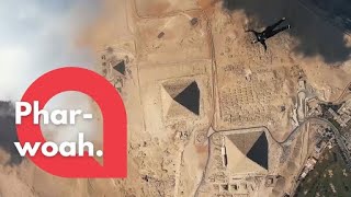 Stunning footage shows an incredible skydive over the Pyramids of Giza | SWNS