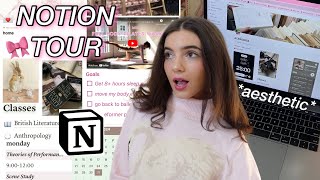 my NOTION TOUR (as a busy college student with ADHD)🎧🎀  how I organize my life