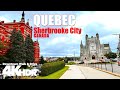 Sherbrooke city quebec canada   downtown full tour in 4k u.r 60fps