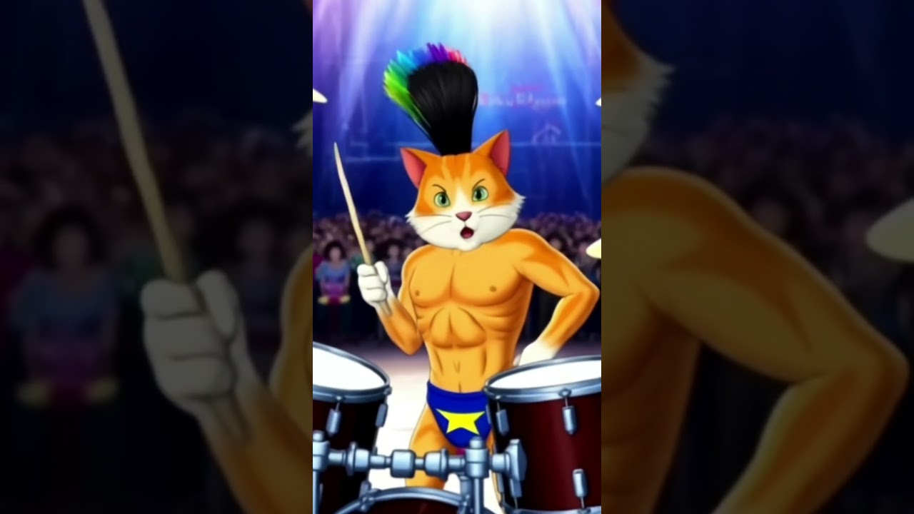 Cat Playing Drum Solo 