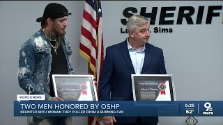 OSHP honor two men for saving woman, child from burning car crash