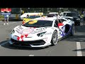 Gumball 3000 CHAOS in Bruges! - DDE Gintani SVJ, Chiron Sport, SF90, SHMEE150, Murcielago SV, ,...