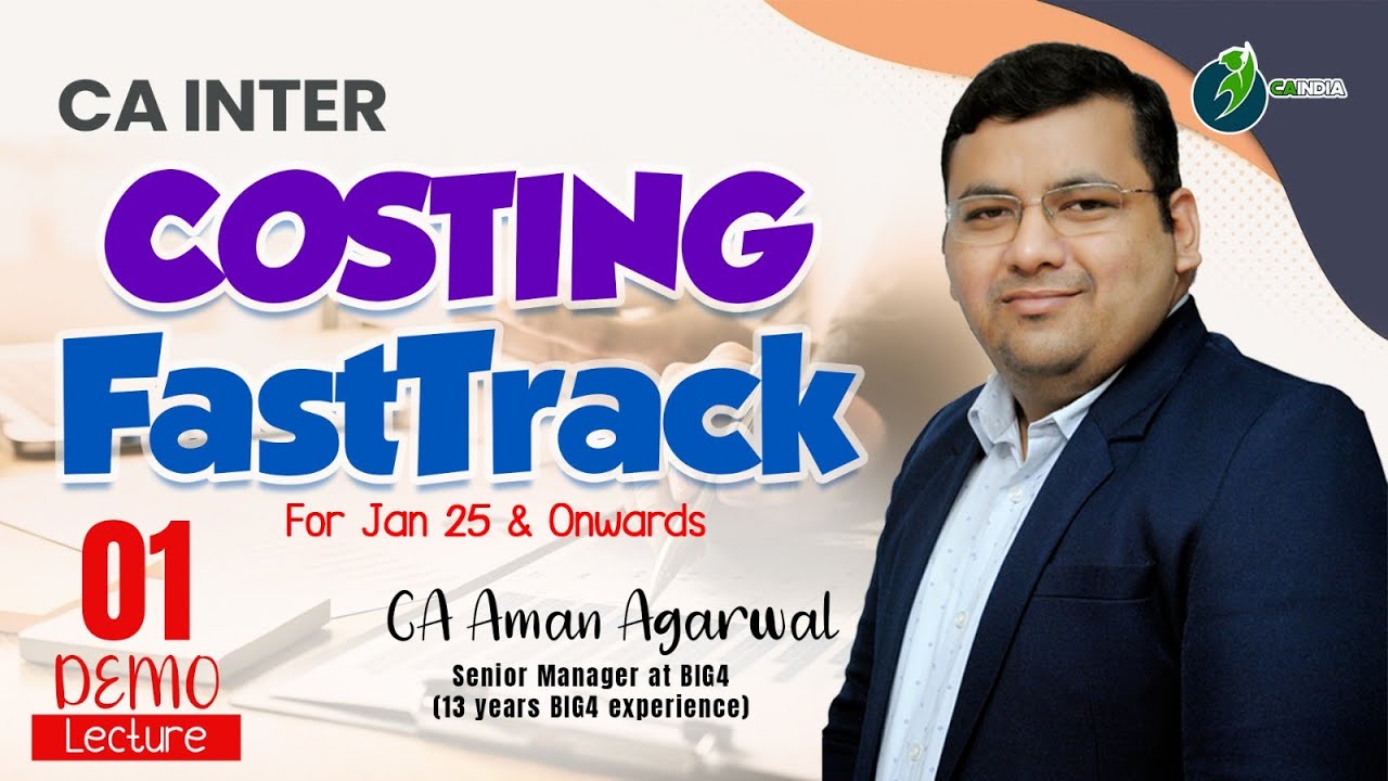 Lecture 1 | Material Cost | CA Inter Costing | Demo lectures | By CA ...