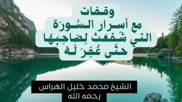 تأملات في سورة الملك | الشيخ محمد خليل الهراس يشرح السورة التي تنجي من عذاب القبر