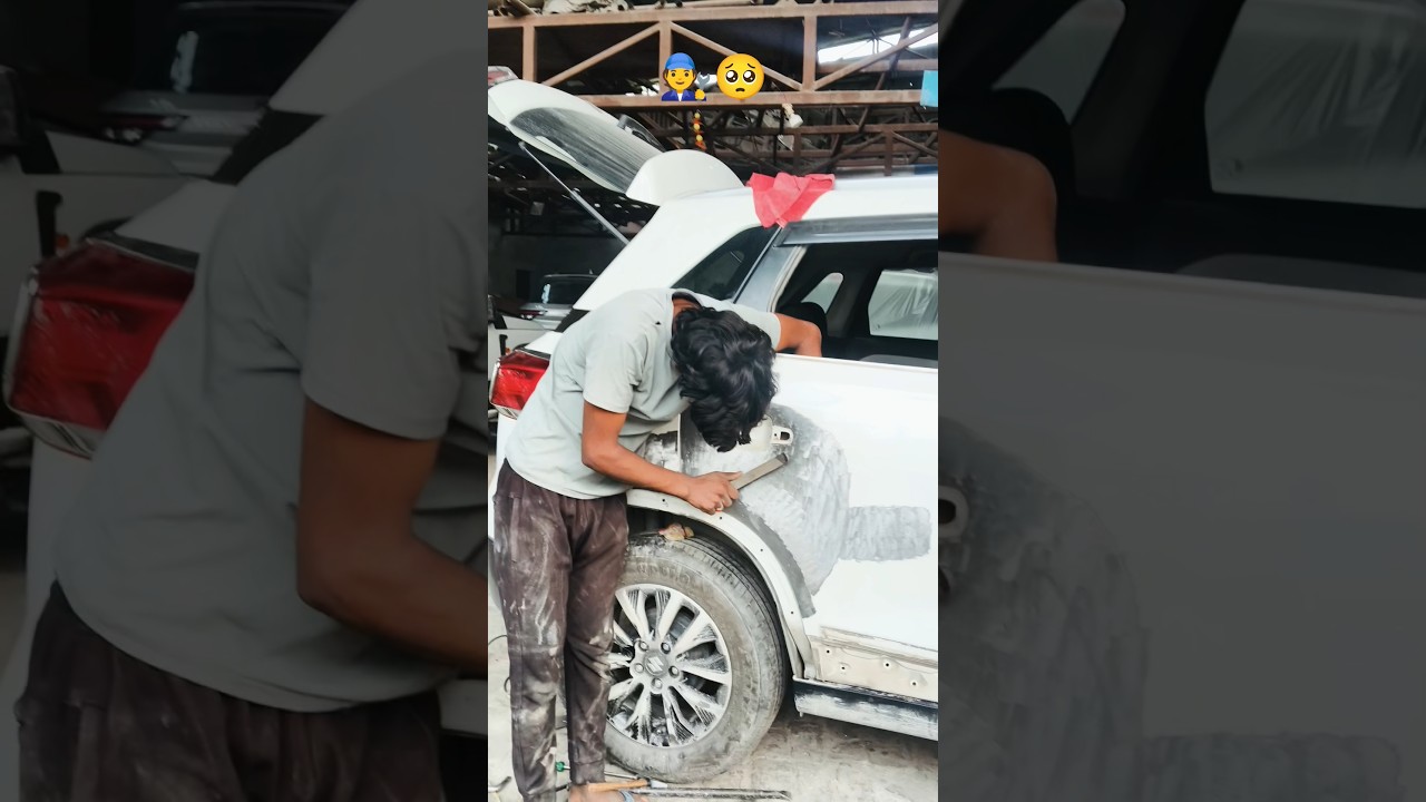 😱Accidental Car Repair 100% 🥵Original Finish ke saath! #Naushadcardenting #shorts #explore #trending