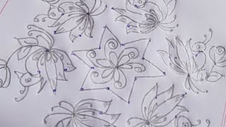 🌺simple lotus flower rangoli🌺7*4