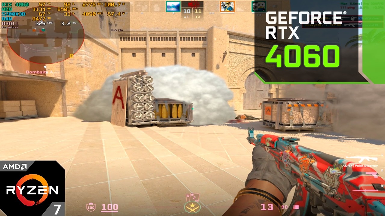 Counter-strike 2 : RTX 4060 8GB + Ryzen 5700X3D : FACEIT