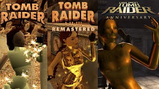 Lara Croft Midas Hand Death Comparison TR1 - Tomb Raider Remastered - Tomb Raider Anniversary 4K60