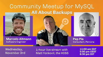 Percona MeetUp for MySQL November 3rd 2021