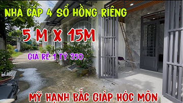 Nhà cấp 4 sổ hồng riêng giá rẻ 5x15 m , Mỹ Hạnh Bắc giáp Hóc Môn ( 1 tỷ 350 triệu ) 