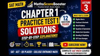 SAT Math Practice Test 1 Solutions | Chapter 1 Explained Step-by-Step | MathsScoreBooster Lecture 3