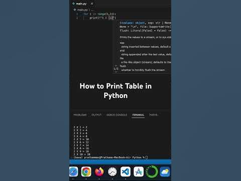 How to write table in Python 🐍 #datascience #codinglover # ...