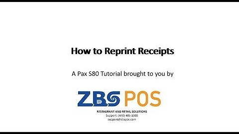 PAX S80 - Reprint Function