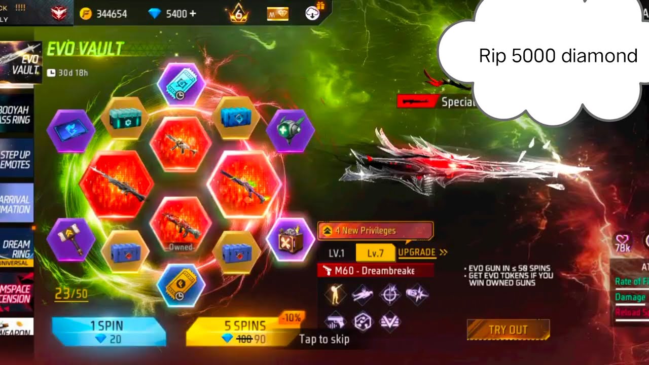 Evo M60 max | New evo vault event free fire | Free fire new evo vault | ff new evo vault