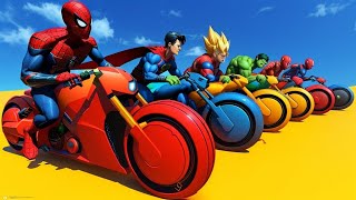 GTA 5 Crazy Ragdolls | Spiderman by Quad Bike On Rainbow Spiders Bridge (Spider Shark Jumps) ep 11