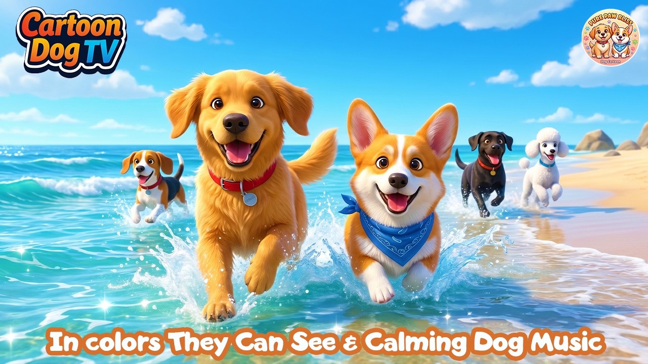 Dogs See Color Cartoon 24 Hours Dog Cartoon πΆπ in Colors Dogs Can See | Cute Puppy Picnic Dog ...