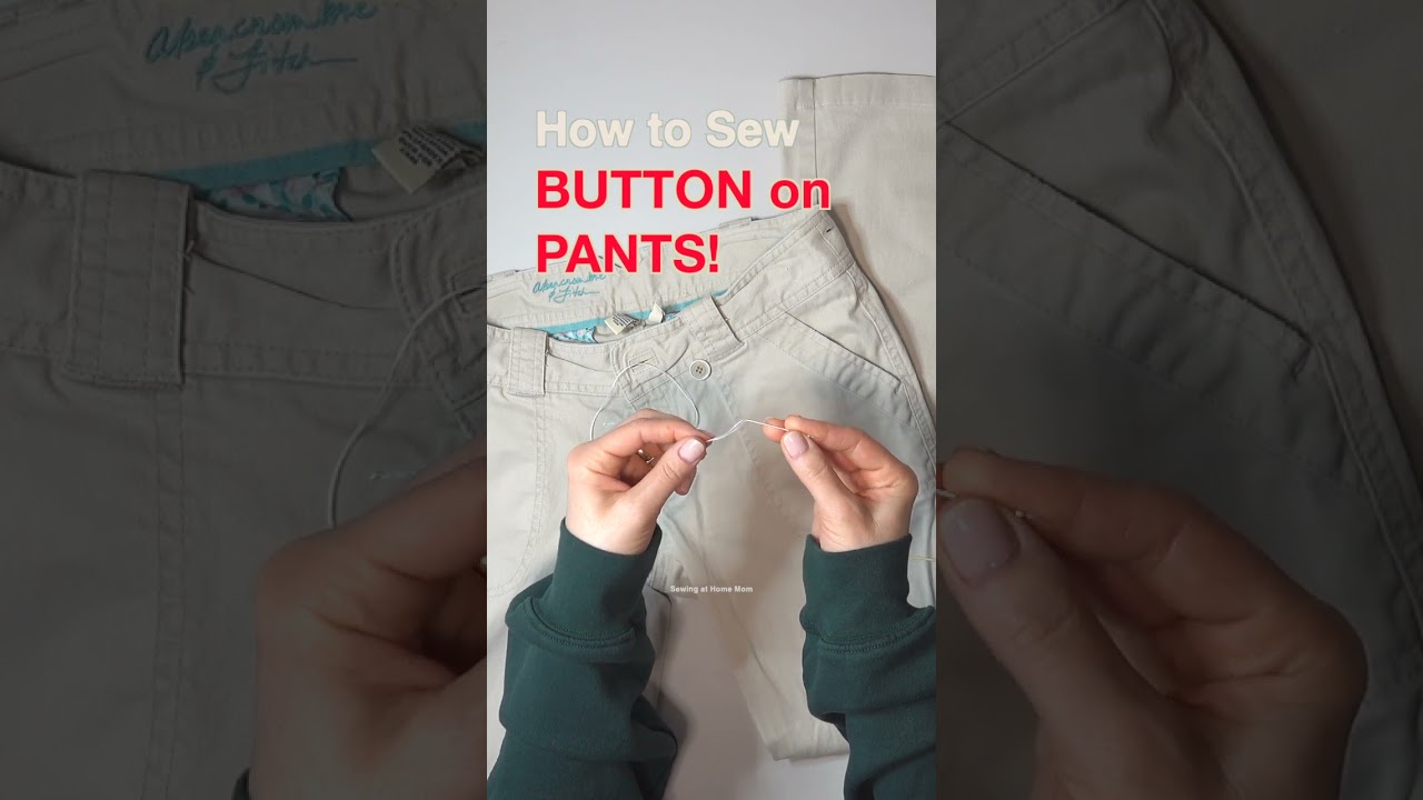 How to sew a four hole button on pants, short! 