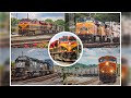 Tons of trains in austell ga kcs up bnsf ns  other insane consists at the hottest y in georgia