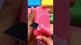 Cutting pink Soap 🧼 #foryou #relaxing #soapcutting #soapcubs #asmrsoapcutting #asmr #asmrsound #soap