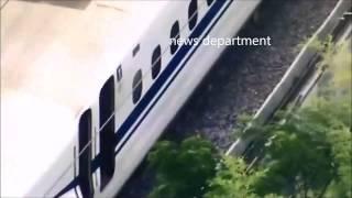 Возгорание поезда в Японии. Fire-speed train in Japan.