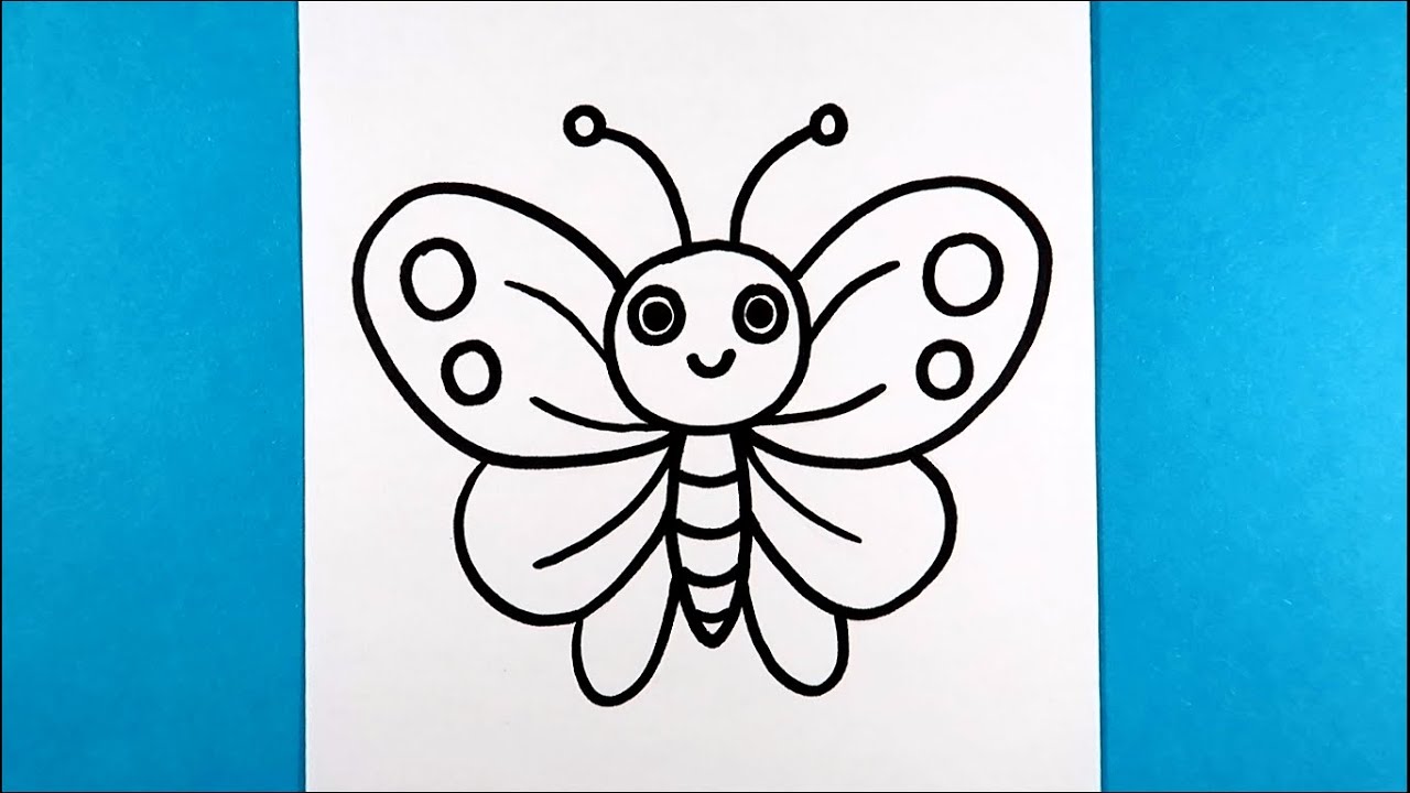 Kolay Kelebek Çizimi / Cute Easy Butterfly Drawing