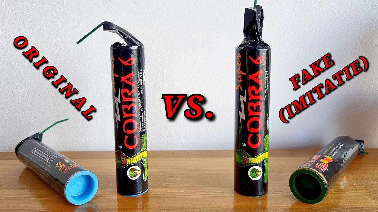 COBRA 6 - FAKE vs. ORIGINAL, What's inside FAKE Cobra 6 (28g BKS)  firecracker?