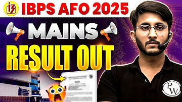 IBPS AFO Mains Result 2025 | IBPS SO Mains Result 2025 | IBPS AFO Mains 2025 Result Out