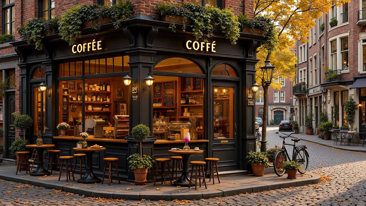 Street Coffee Shop Ambience with a Energy Day - Smooth Bossa Nova Jazz Music for Good Mood