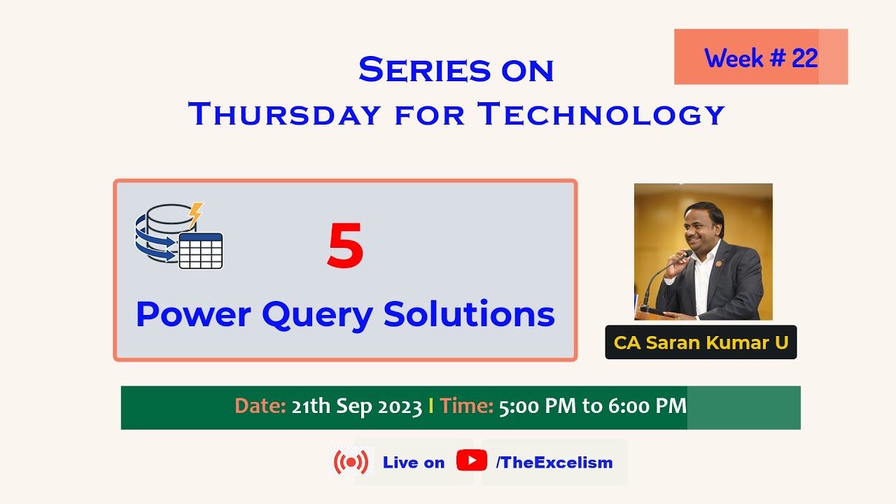 Top 5  Power Query Solutions - Thursday for Technology # 22