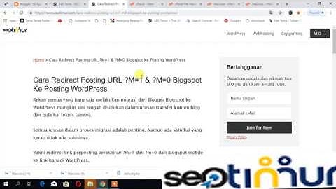 Cara Redirect URL Mobile Posting Blogspot Ke Wordpress