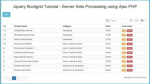 Jquery Bootgrid - Server Side Processing using Ajax PHP - 4